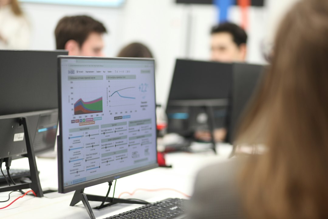 data analysis on computer screen