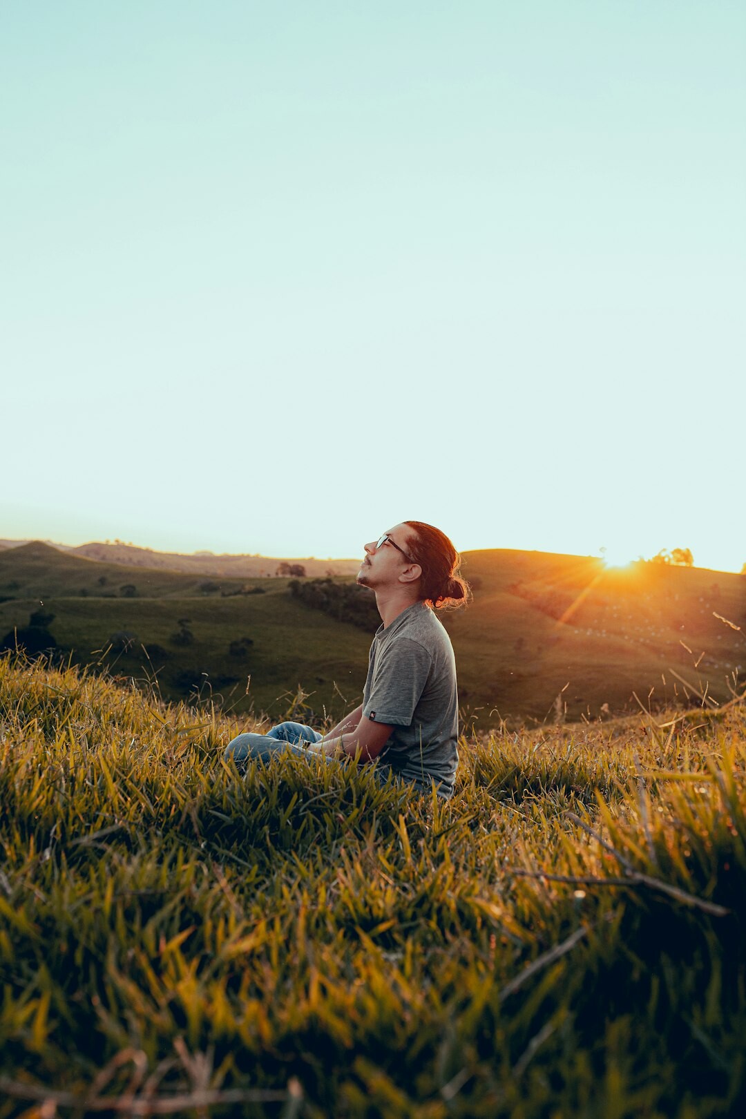 peaceful person thinking